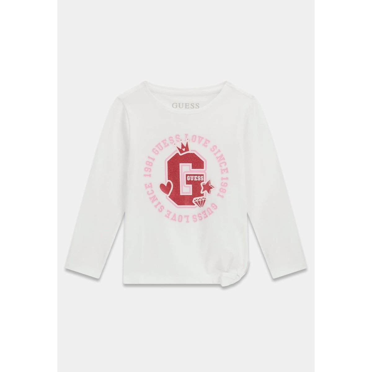 T-Shirt Avec Logo Pailleté blanc, GUESS KIDS