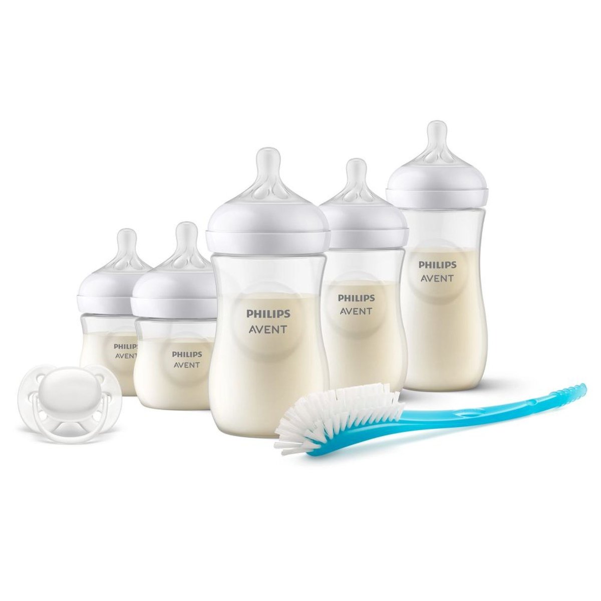 Coffret 8 biberons + 1 sucette + 1 goupillon blanc, PHILIPS AVENT