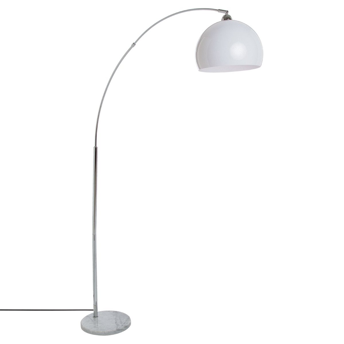 Lampadaire design en métal avec base en marbre CONTEMPO CHIC blanc, ATMOSPHERA