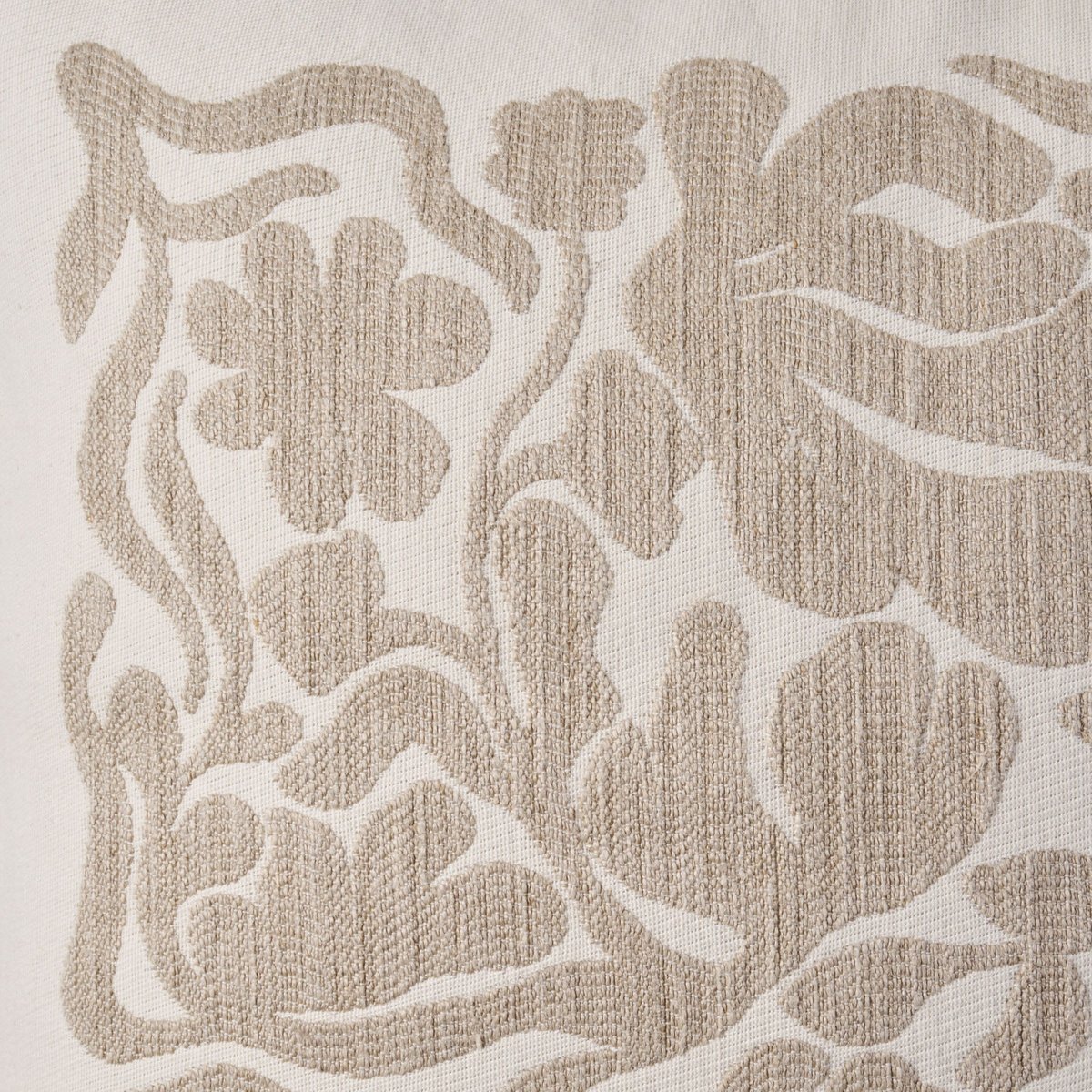 Housse De Coussin en Jacquard floral SILENE ivoire et taupe, MADURA