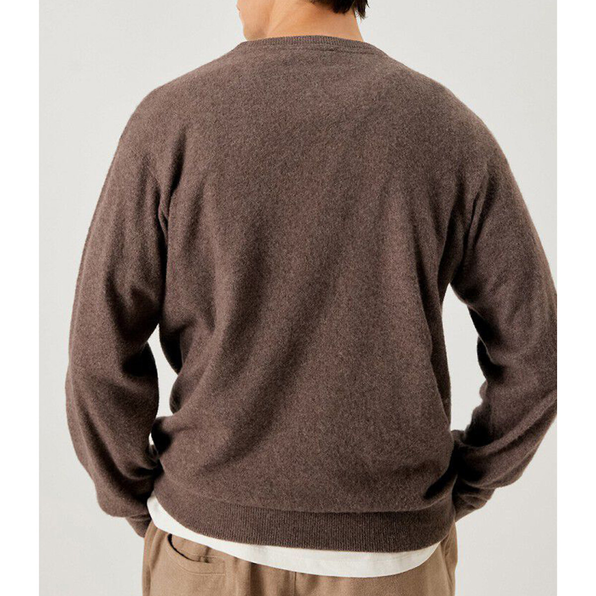 Aanpassende trui met ronde hals, OUITY taupe , AMERICAN VINTAGE