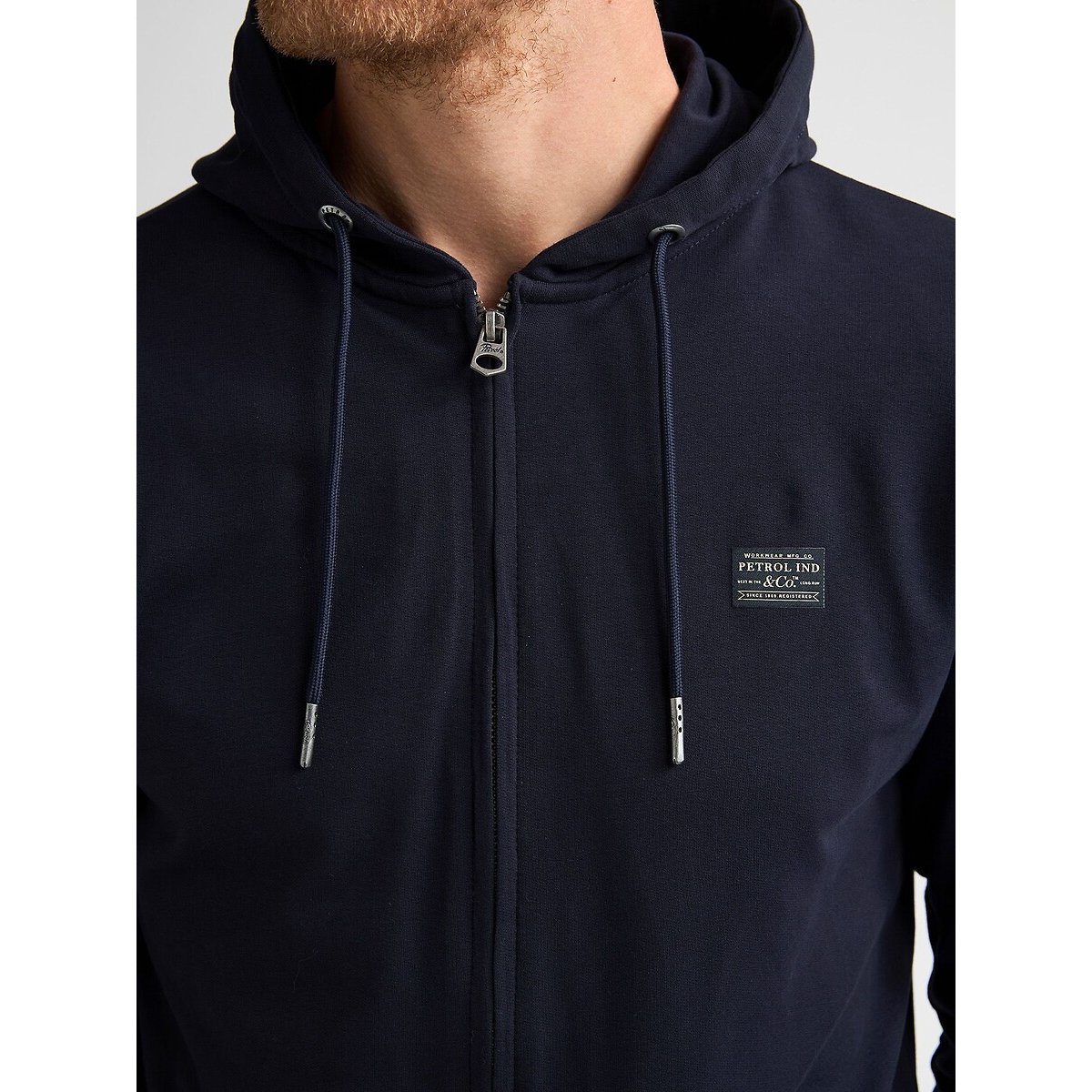 Sweat zippé à capuche bleu marine, PETROL INDUSTRIES