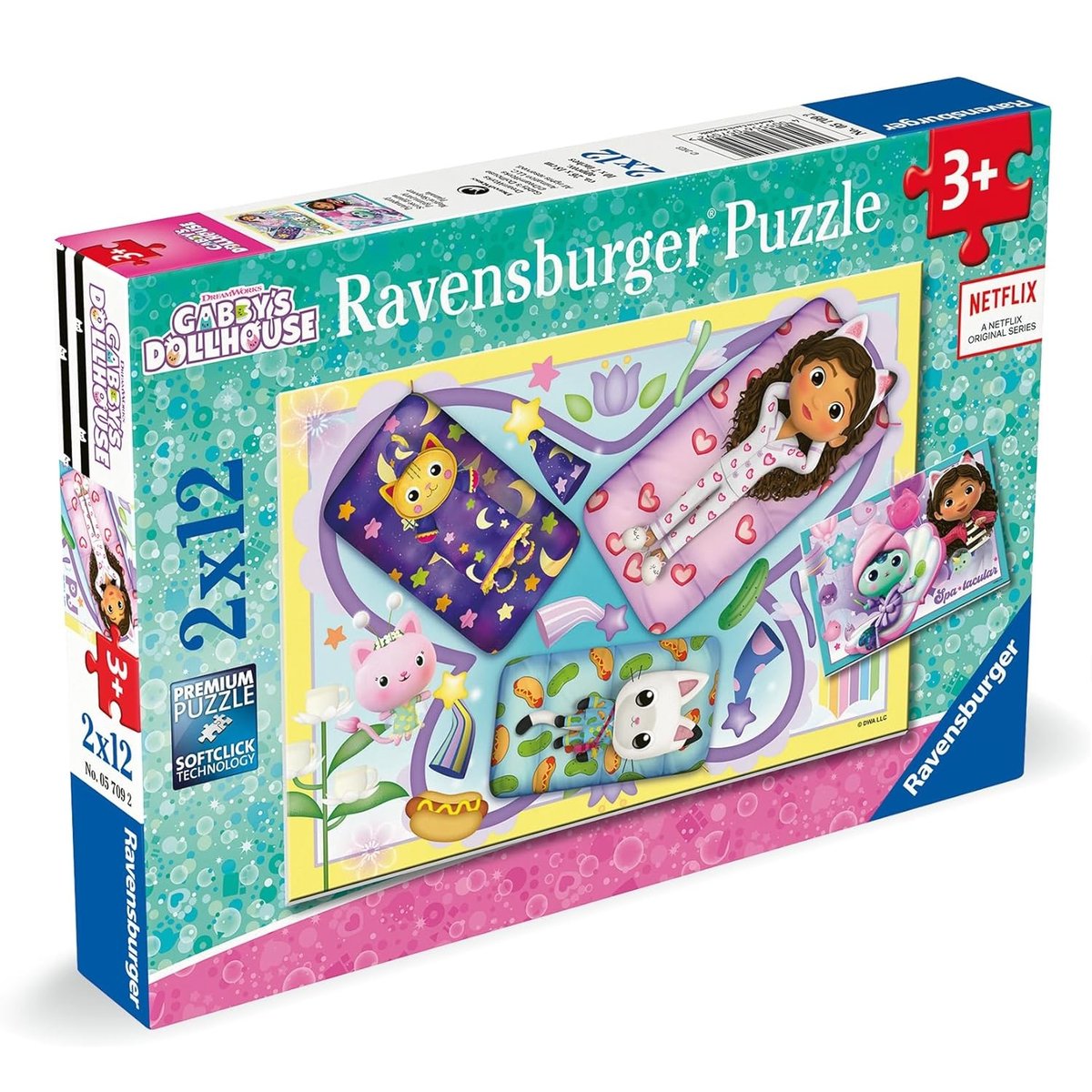 Puzzle Gabby soirée pyjama 2x12 pcs rose, RAVENSBURGER