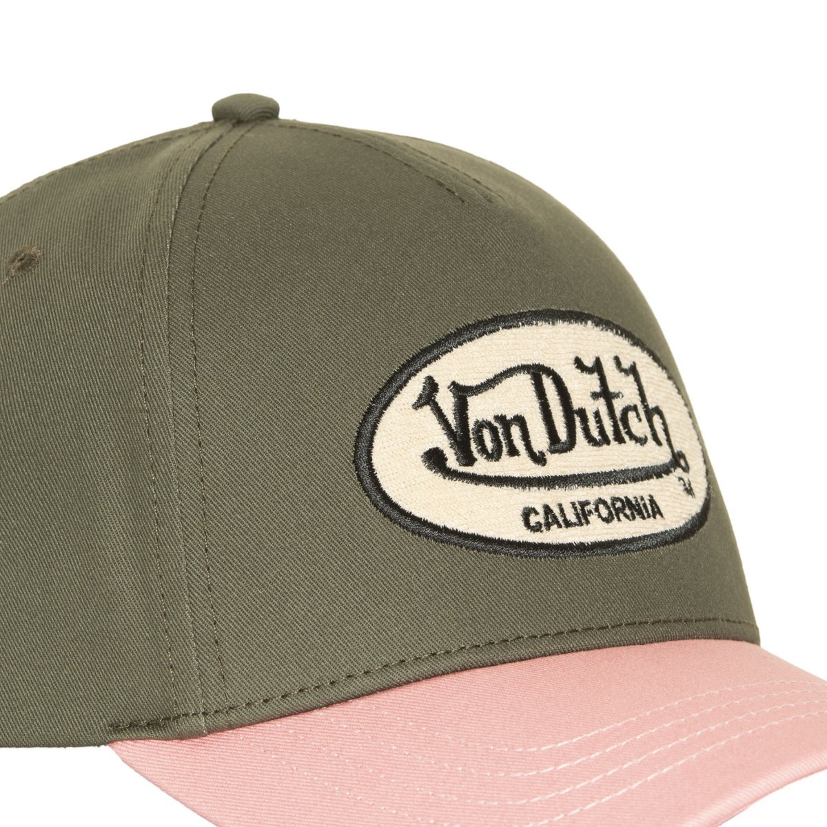 Casquette Baseball Terry kaki clair/rose/beige/noir, VON DUTCH
