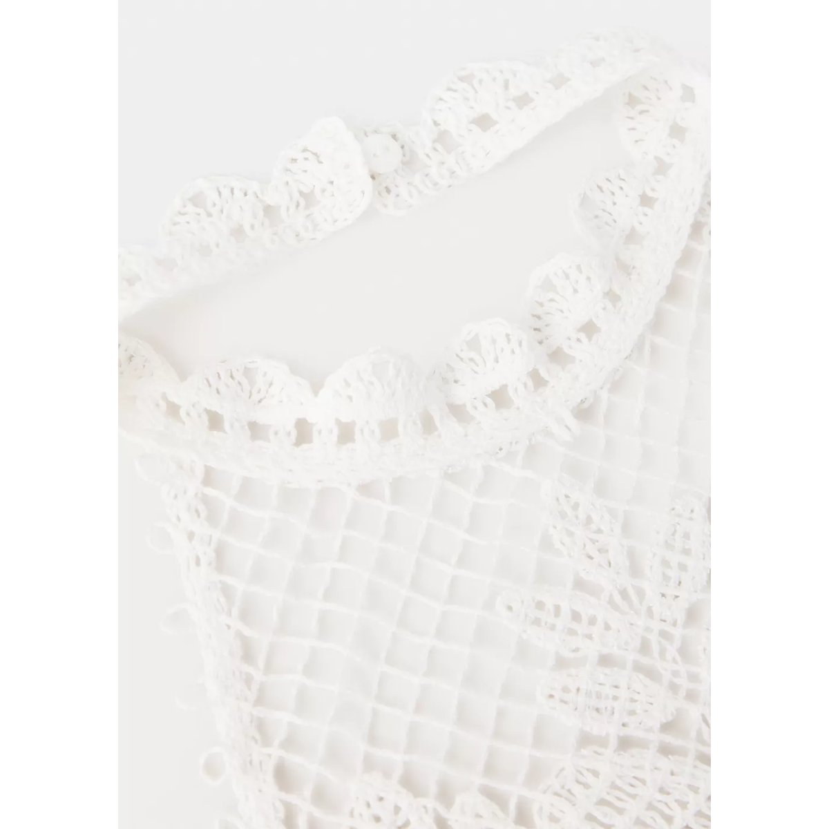 Robe en crochet floral blanc, MANGO