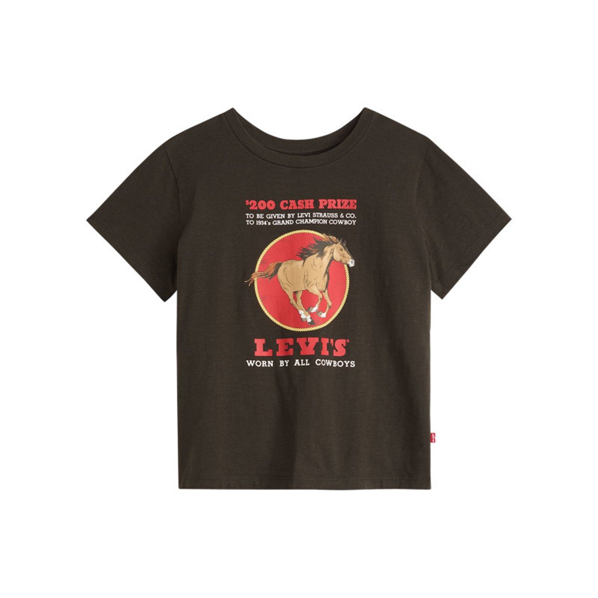 T-shirt en coton noir à imprimé fantaisie avec des manches courtes noir, LEVI'S