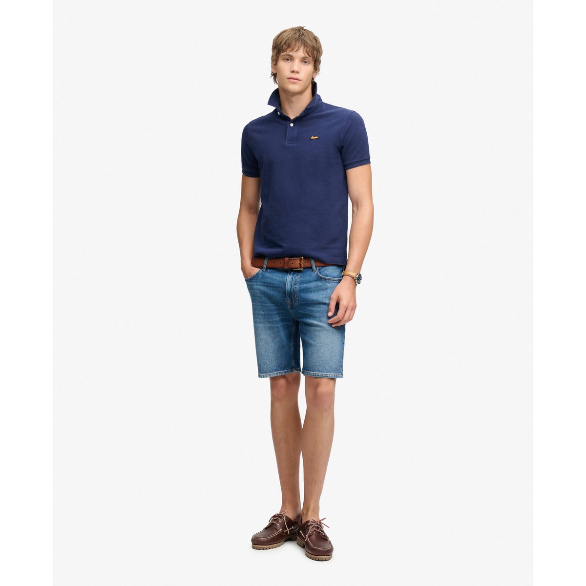 Short Droit Vintage bleu buck, SUPERDRY