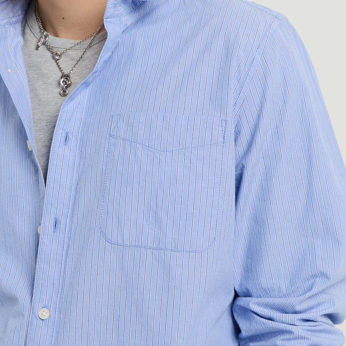 Chemise Coupe Regular À Rayures En Popeline bleu azur, PEPE JEANS