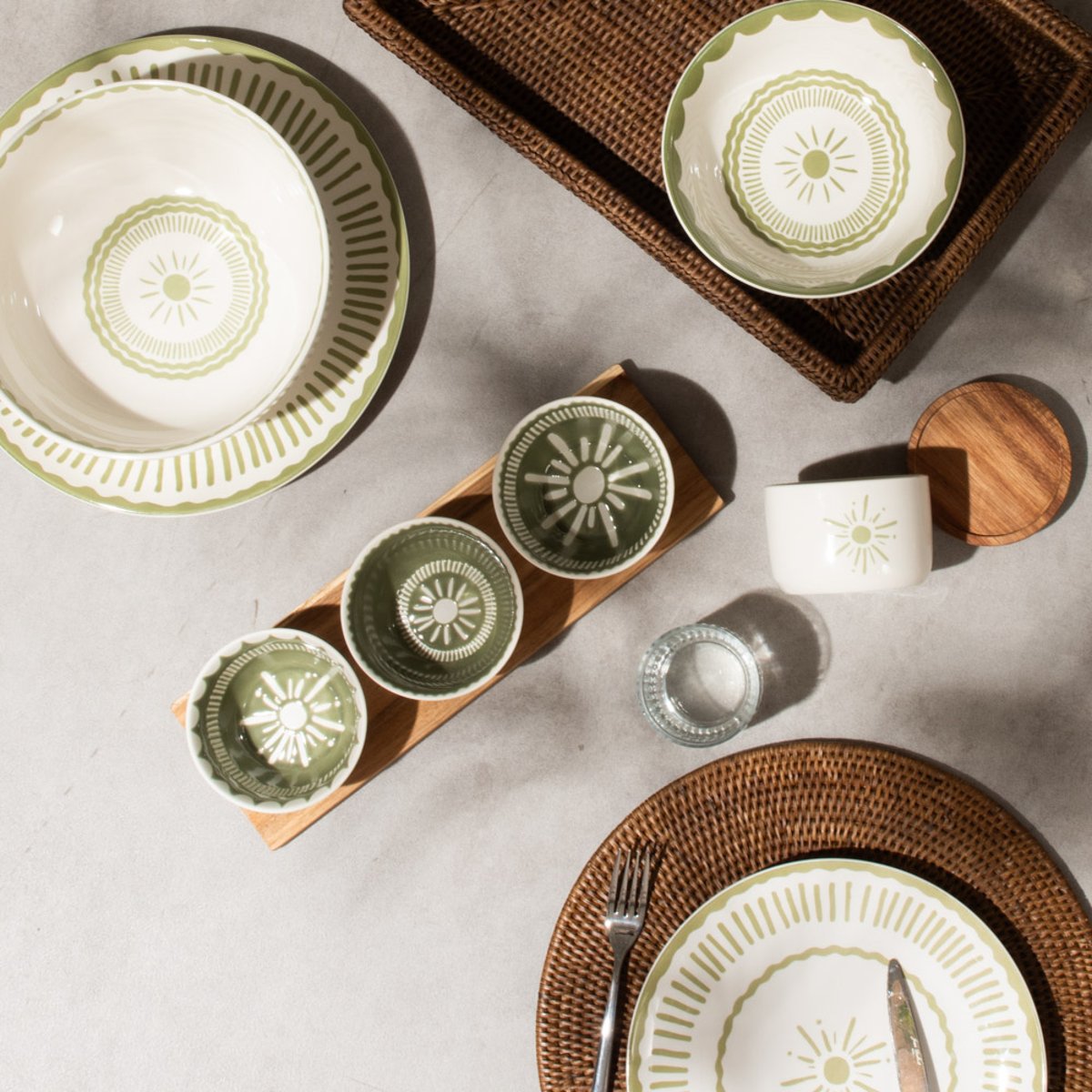 Bol Tamara 13 cm (lot de 3) vert, TABLE PASSION