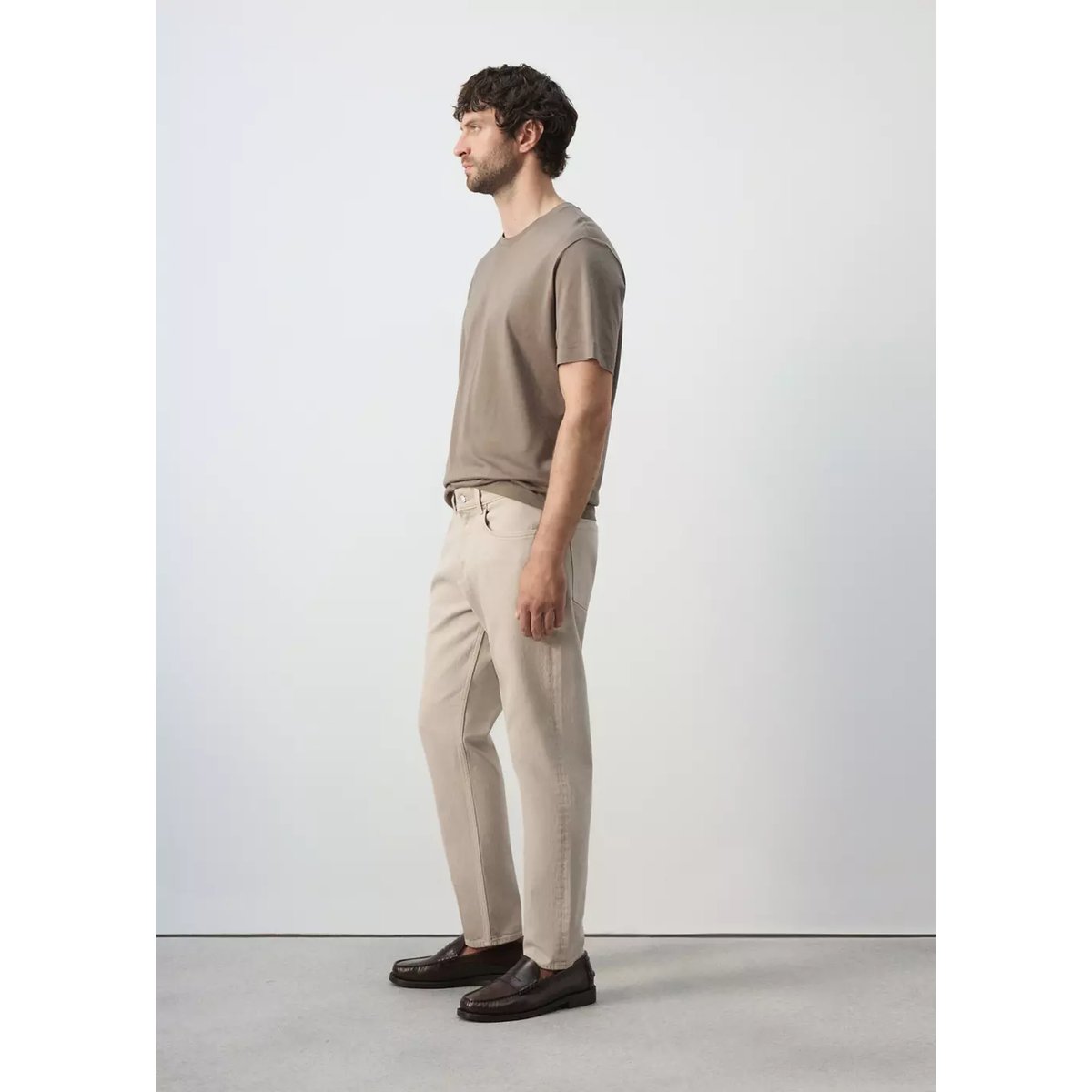 Jean Ben cropped tapered-fit beige, MANGO MAN