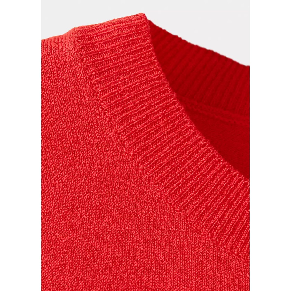 Pull en maille fine drapé rouge, MANGO