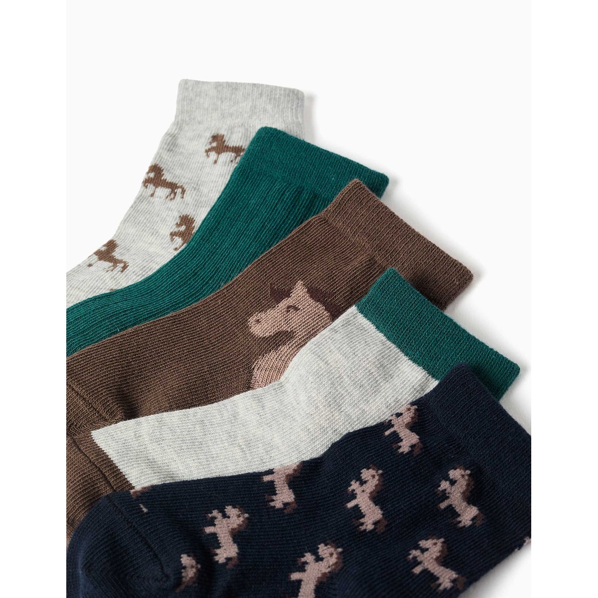 Lot de 5 paires de chaussettes avec chevaux multicolore, ZIPPY