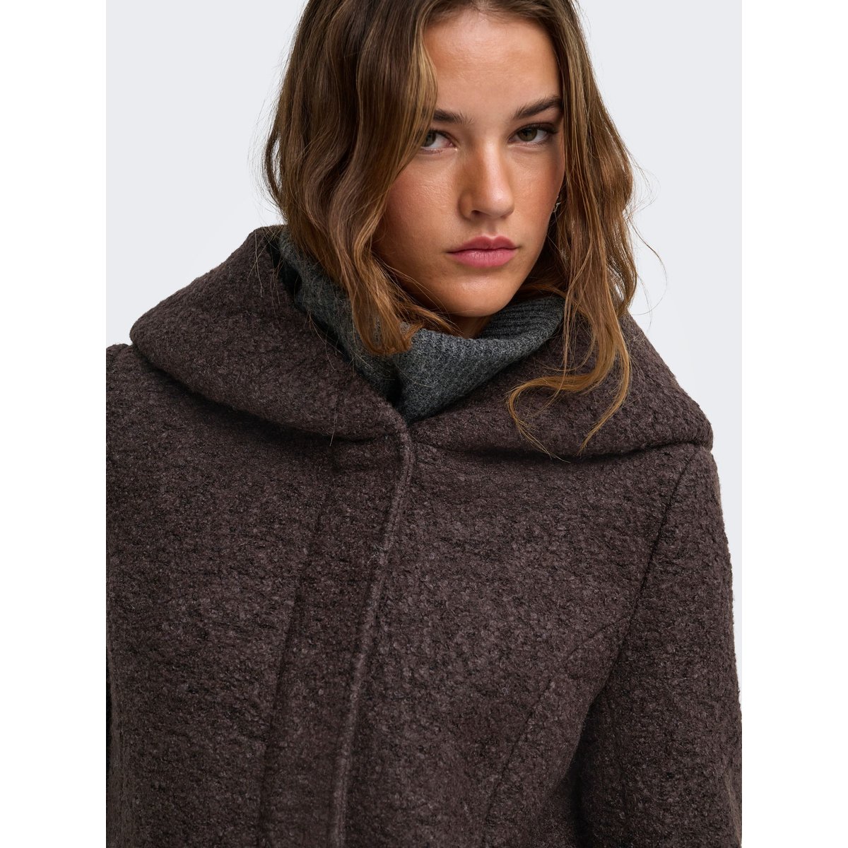 Manteau En Laine chocolate torte, ONLY