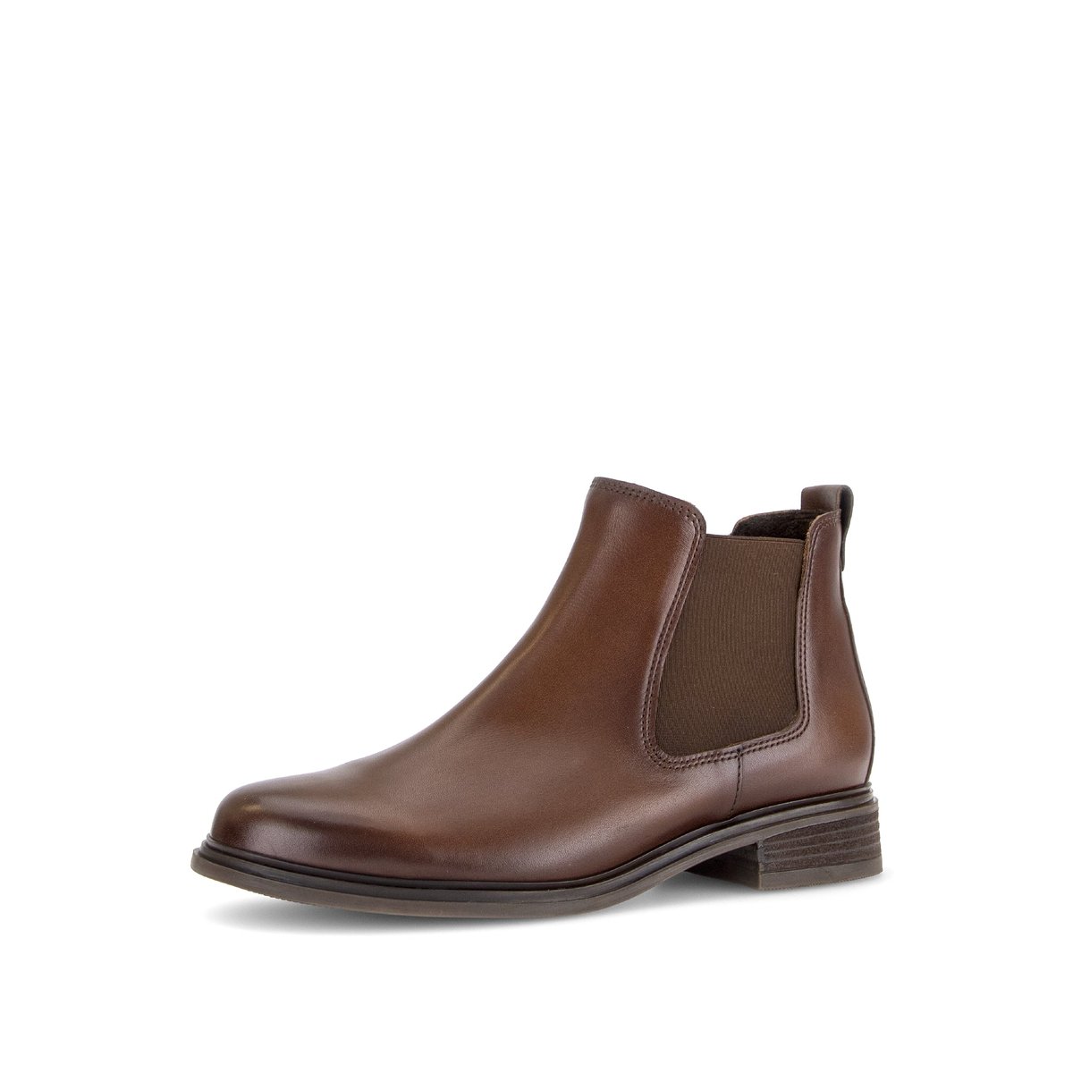 Bottines en cuir lisse à talon décroché cognac, GABOR