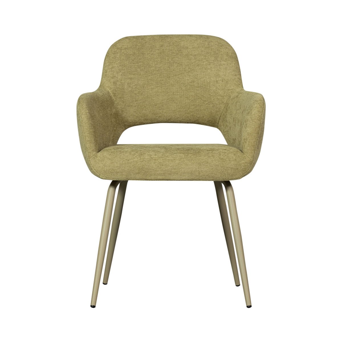 Lot de 2 fauteuils de table en tissu et métal- JENNY vert, WOOOD