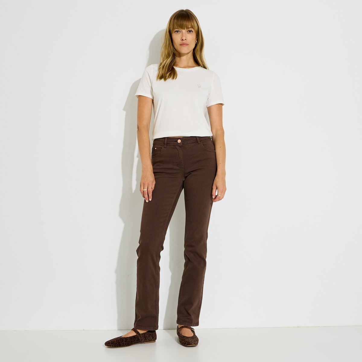 Jean droit NEWYORK D01 marron, GRAIN DE MALICE
