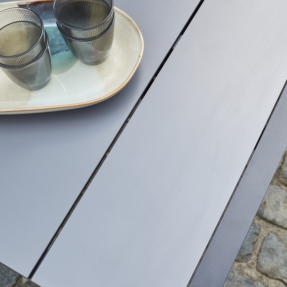 Table de jardin en aluminium extensible 6/10 places  HPLSTAR noir, BERAH GETAH