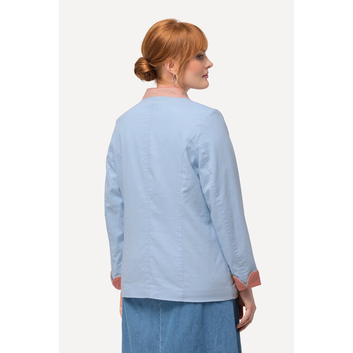 Veste Janker en lin mélangé, col montant bleu ciel, ULLA POPKEN