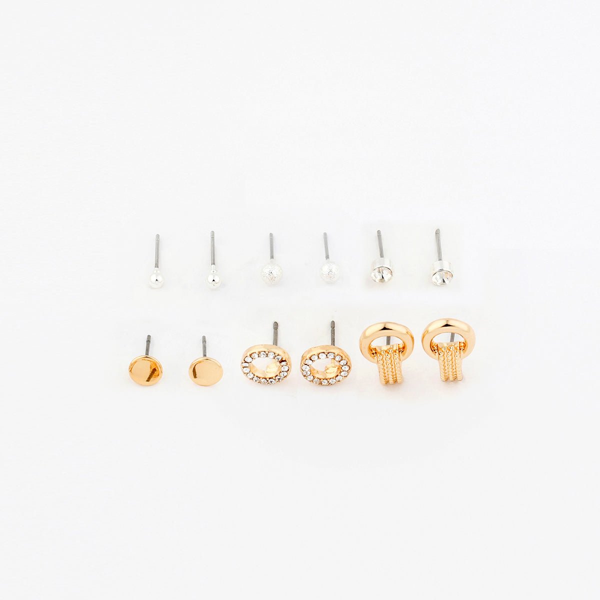 Set de 6 paires de puces d'oreilles dorées doré, BALABOOSTE