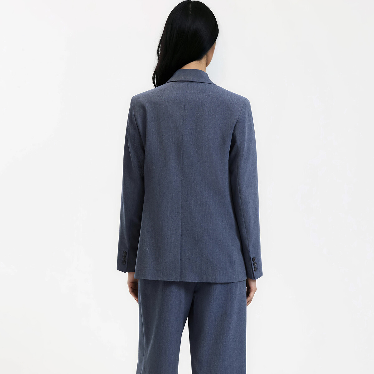Blazer long croisé oversize bleu, LA REDOUTE COLLECTIONS