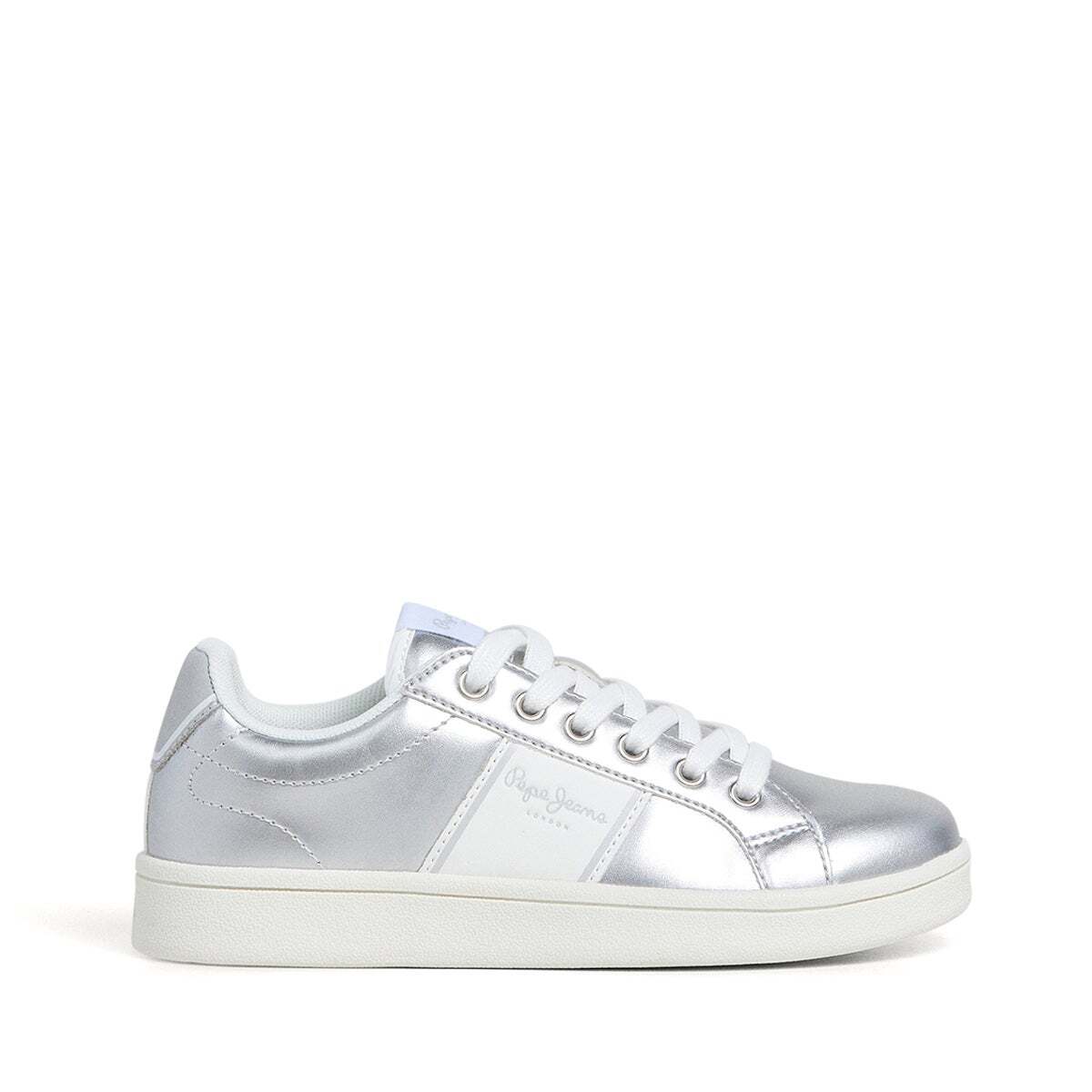 Baskets Métallisées Avec Semelle Cupsole argent, PEPE JEANS