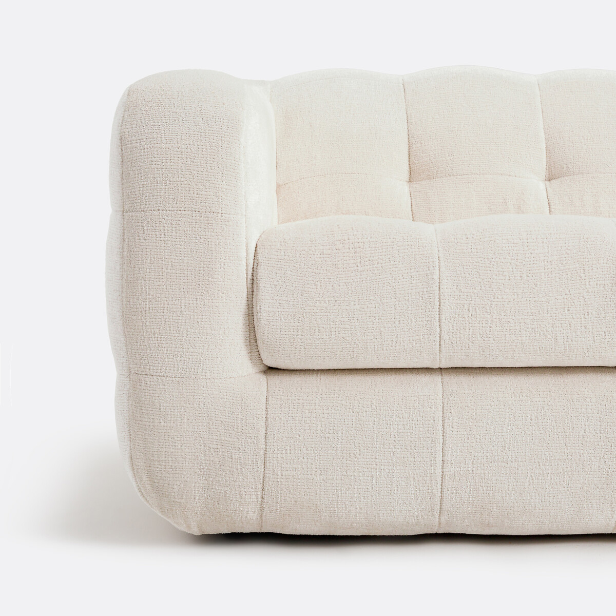 Gerades Sofa PIETA, 2- oder 3-Sitzer, aus dickem Samt ecru, LA REDOUTE INTERIEURS