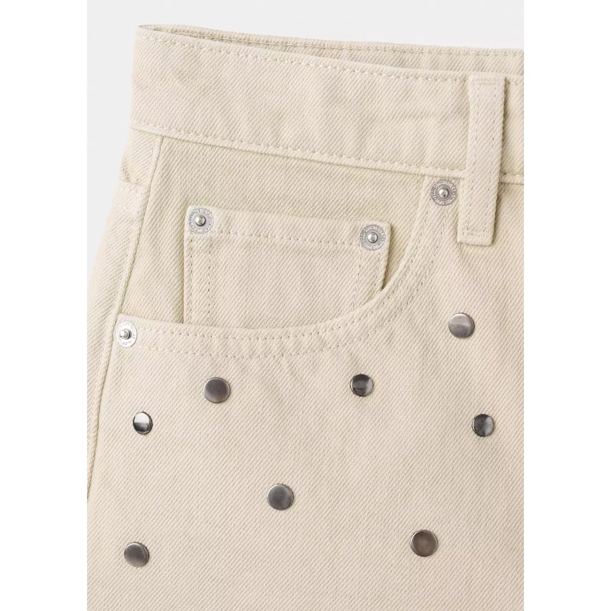 Short en jean à clous sable, MANGO