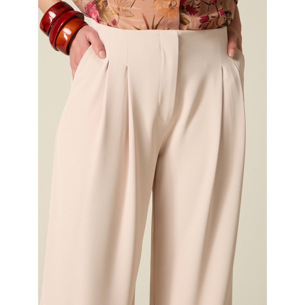 Pantalon palazzo beige, OLTRE
