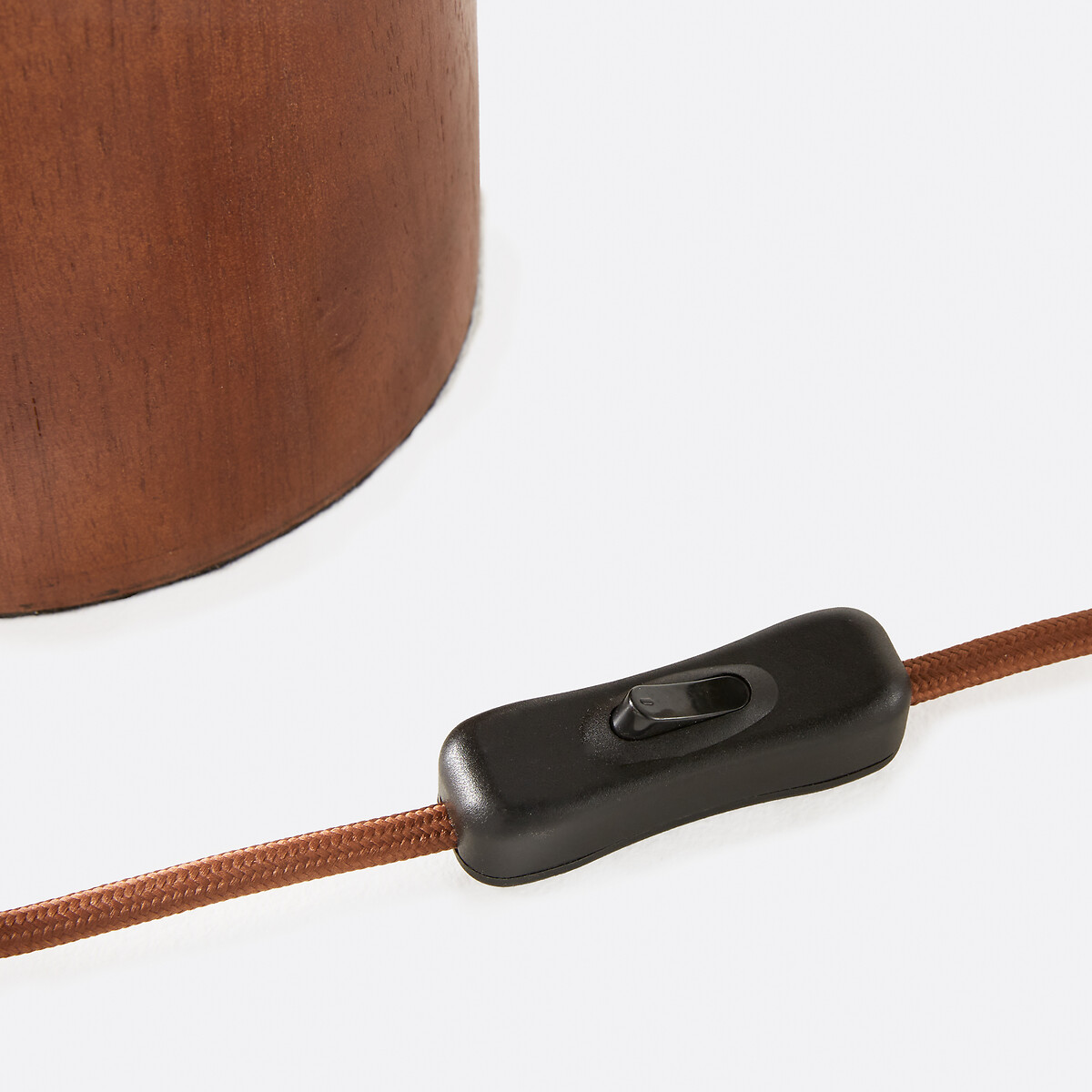 Lampe à poser en hévéa et lin, Vintela marron, LA REDOUTE INTERIEURS