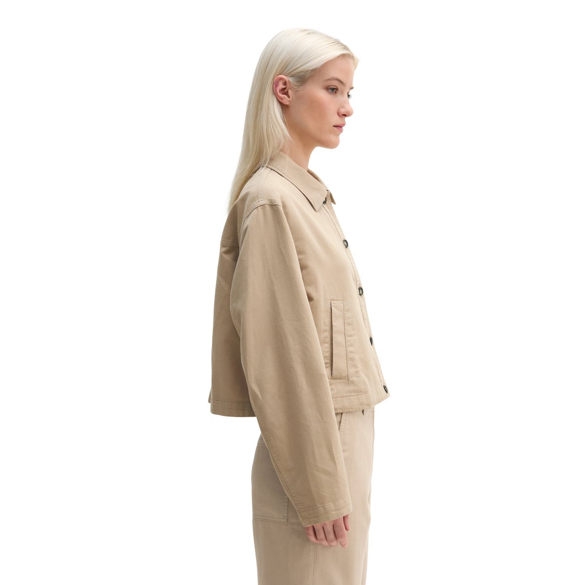 Veste d'intérieur A-Shape en mélange de coton organique, de lyocell et de lin marron, MARC O'POLO