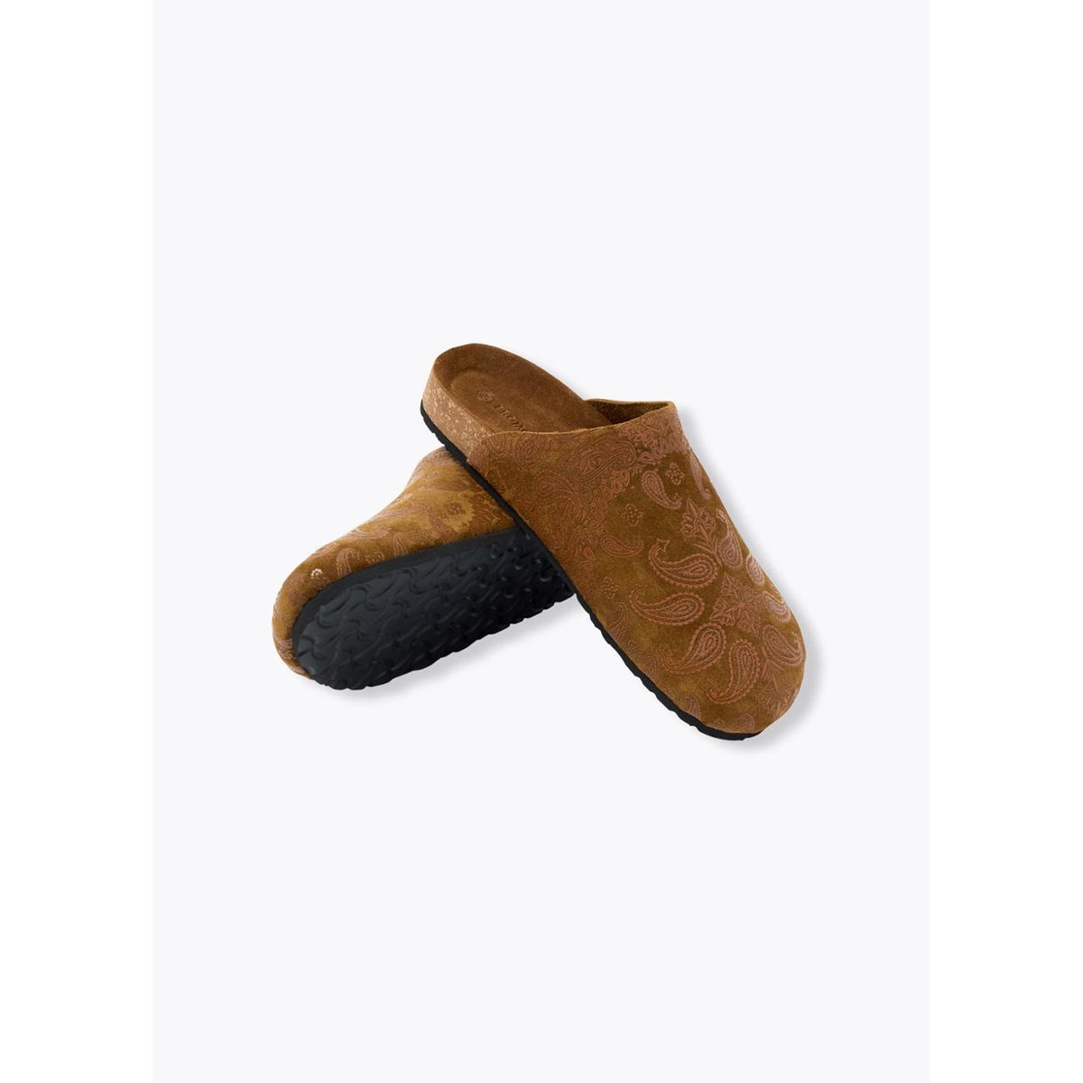 Sabot en cuir motif bandana camel, PROMOD