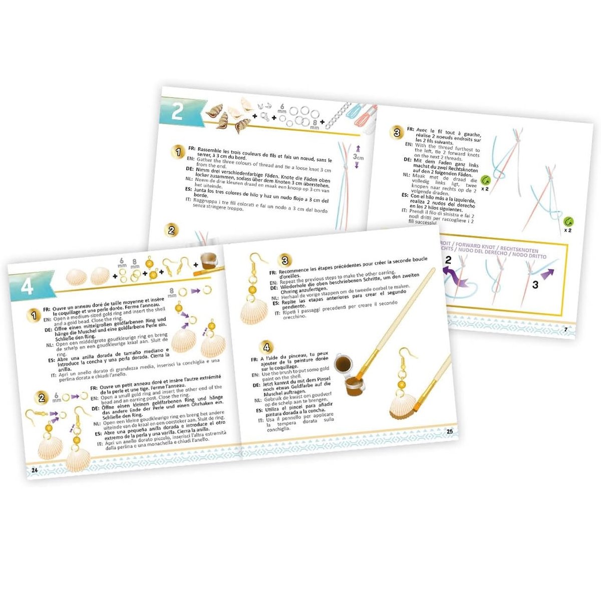 Kit Créatif Bijoux coquillages blanc, BUKI FRANCE