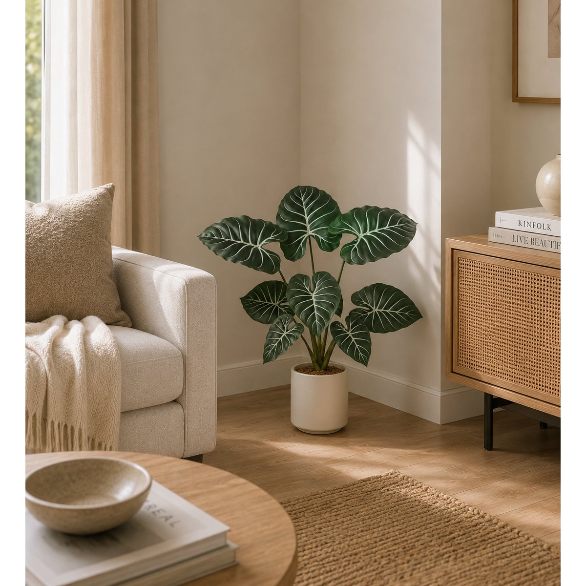 Plante taro artificiel 85cm vert, LIGNE DECO