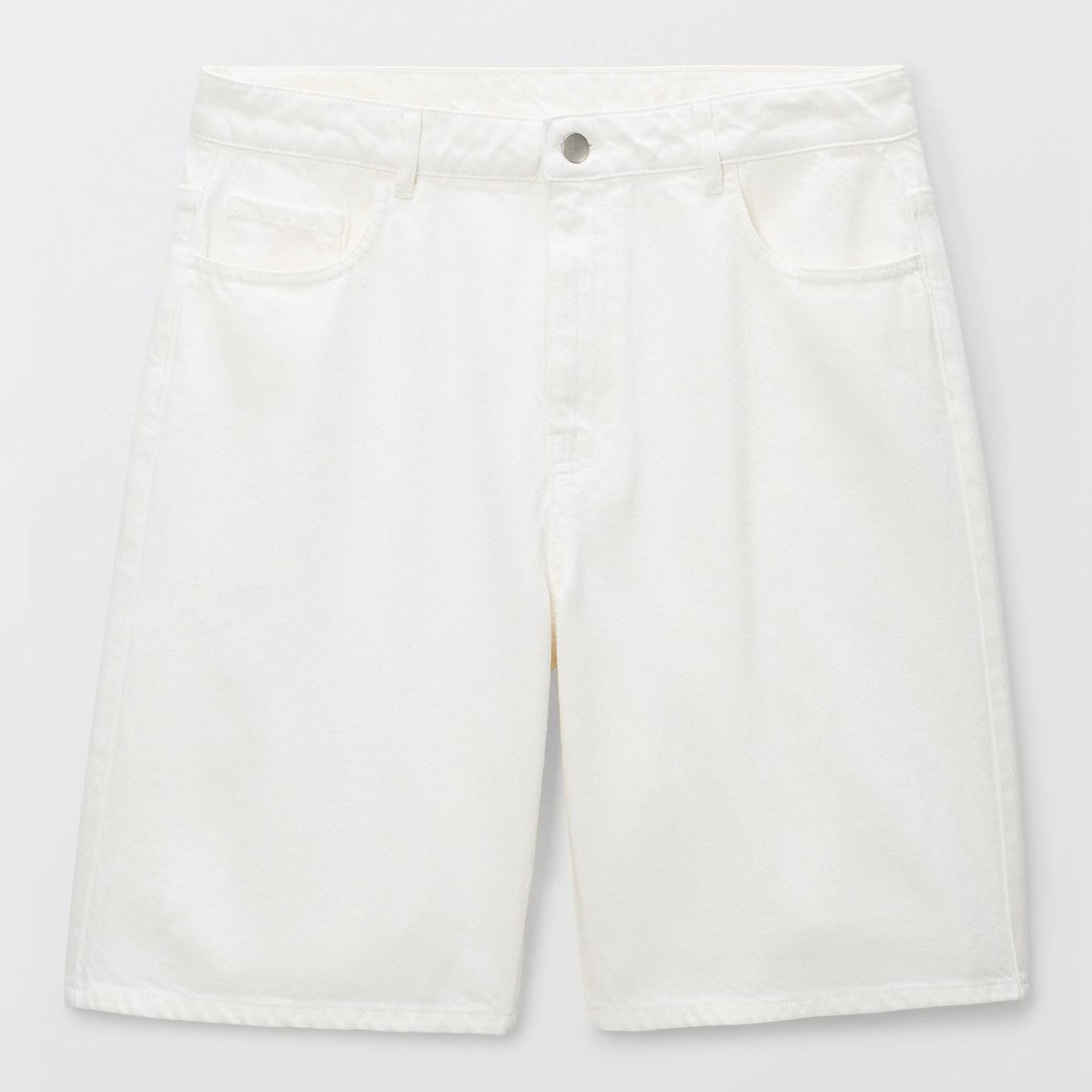 Short en denim blanc, MONOPRIX