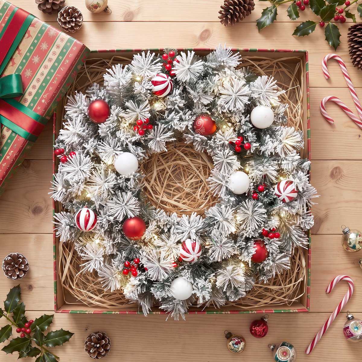 Couronne de Noël PVC Vert vert, HOMCOM