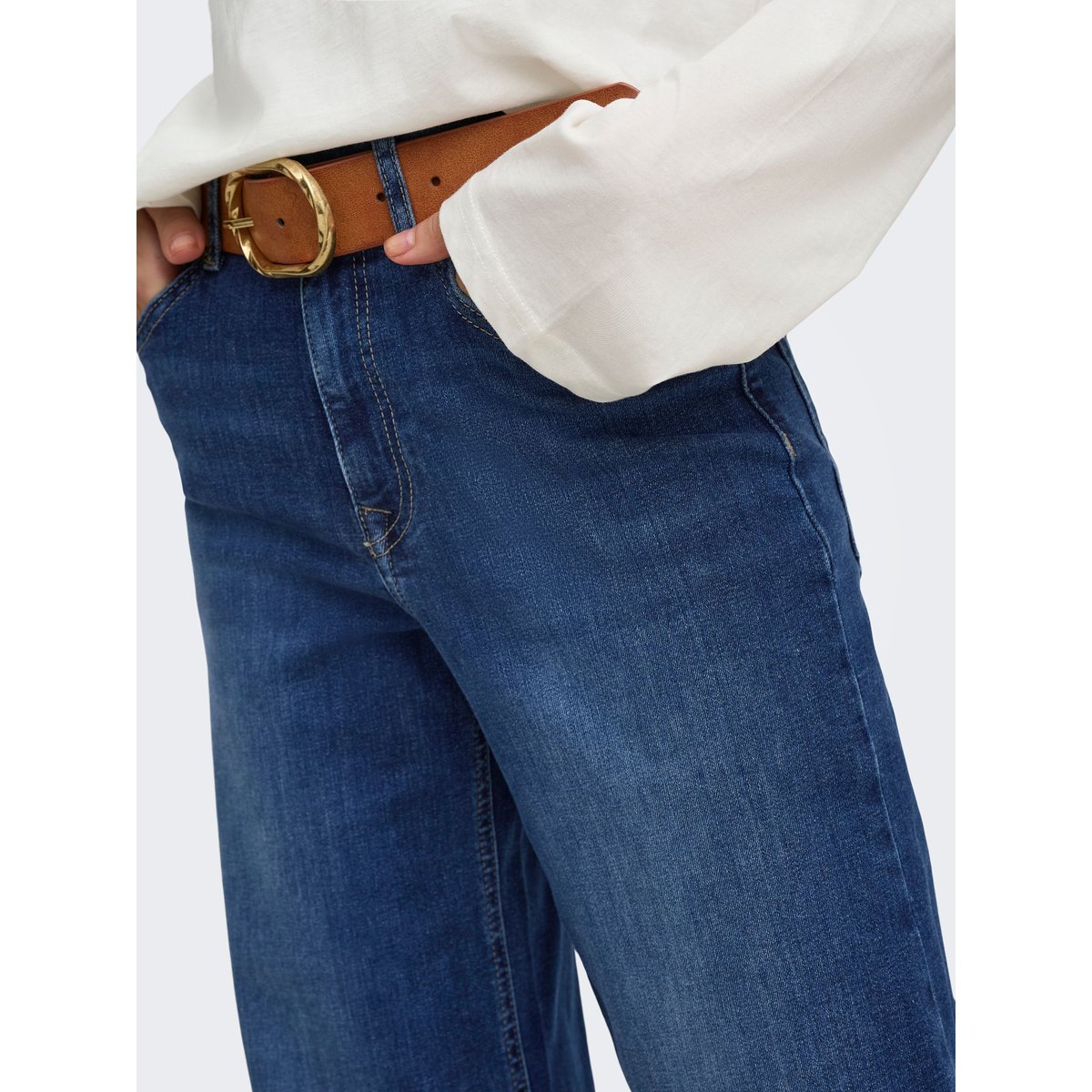 Jean À Jambe Large dark blue denim, ONLY