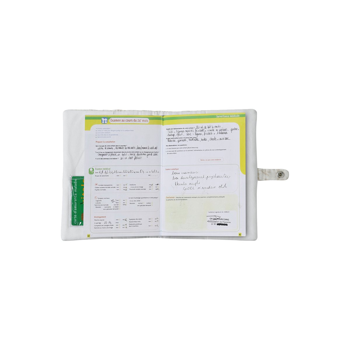 Protège carnet de santé en gaze de coton hygge, VERTBAUDET