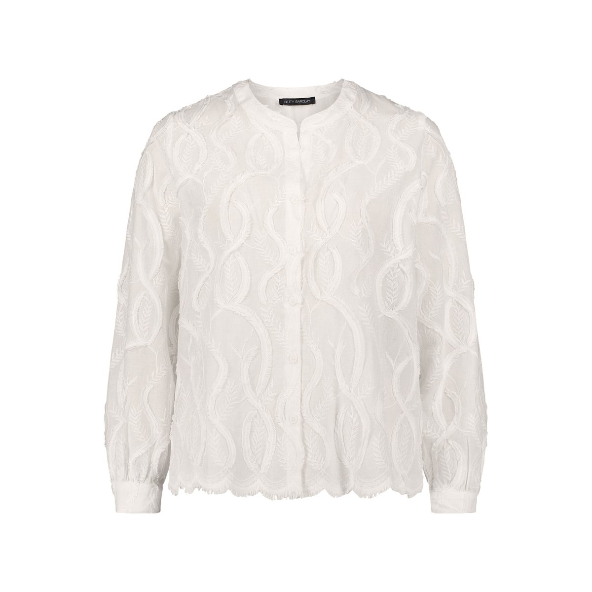 Chemisier en dentelle à bords fantaisie blanc, BETTY BARCLAY