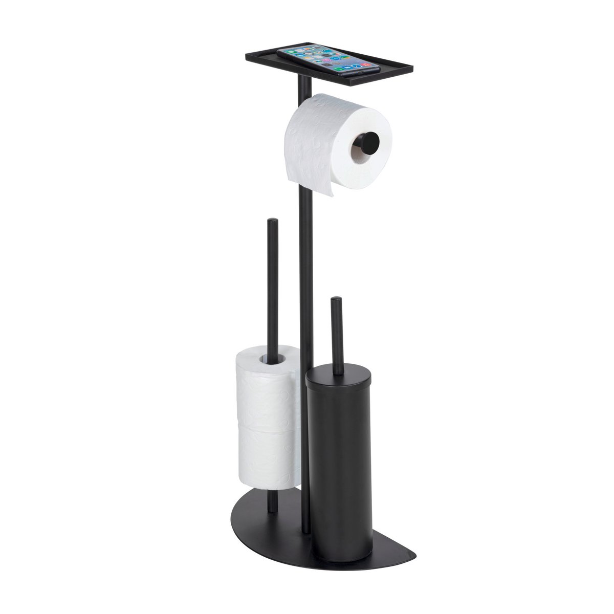 Serviteur WC porte papier et brosse COSENZA noir, WENKO