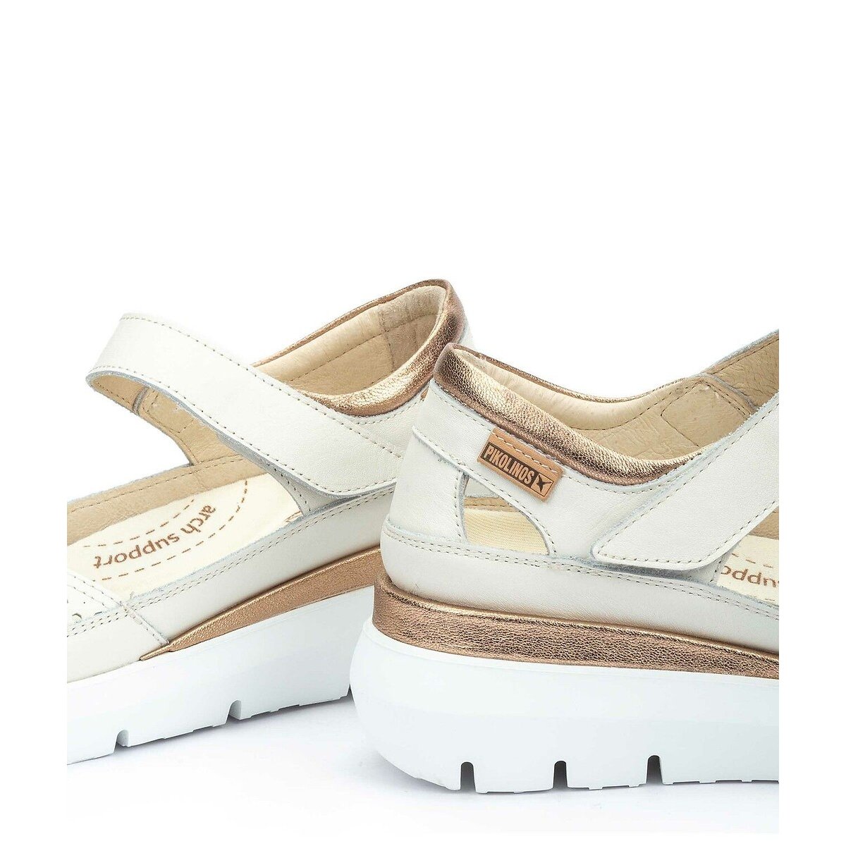 Rueda Leather Wedge Shoes white, PIKOLINOS