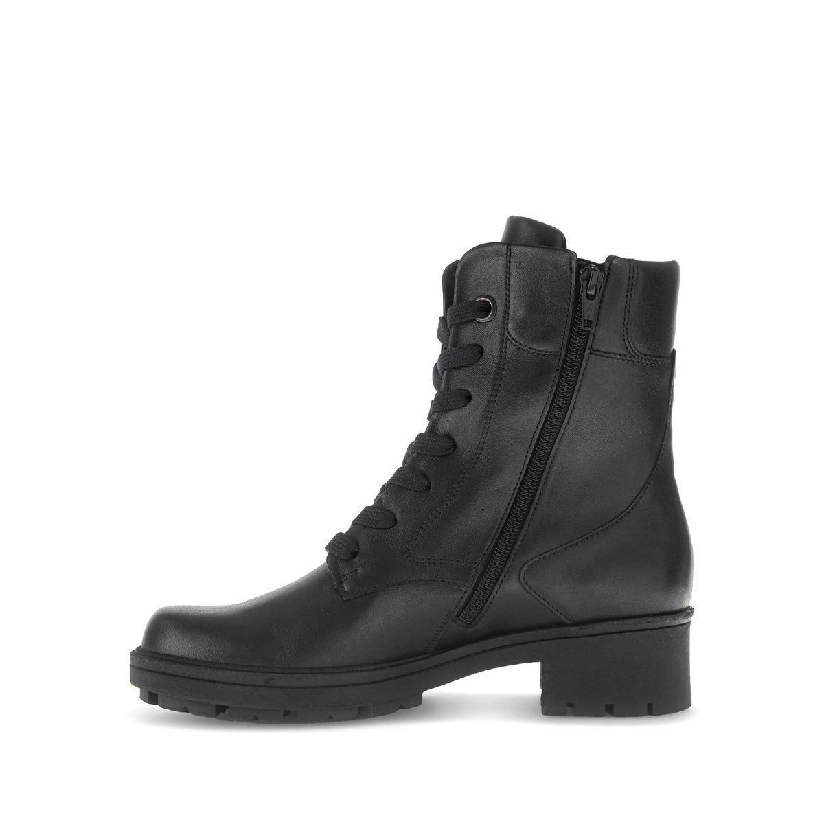 Bottines en cuir à talon décroché noir, GABOR