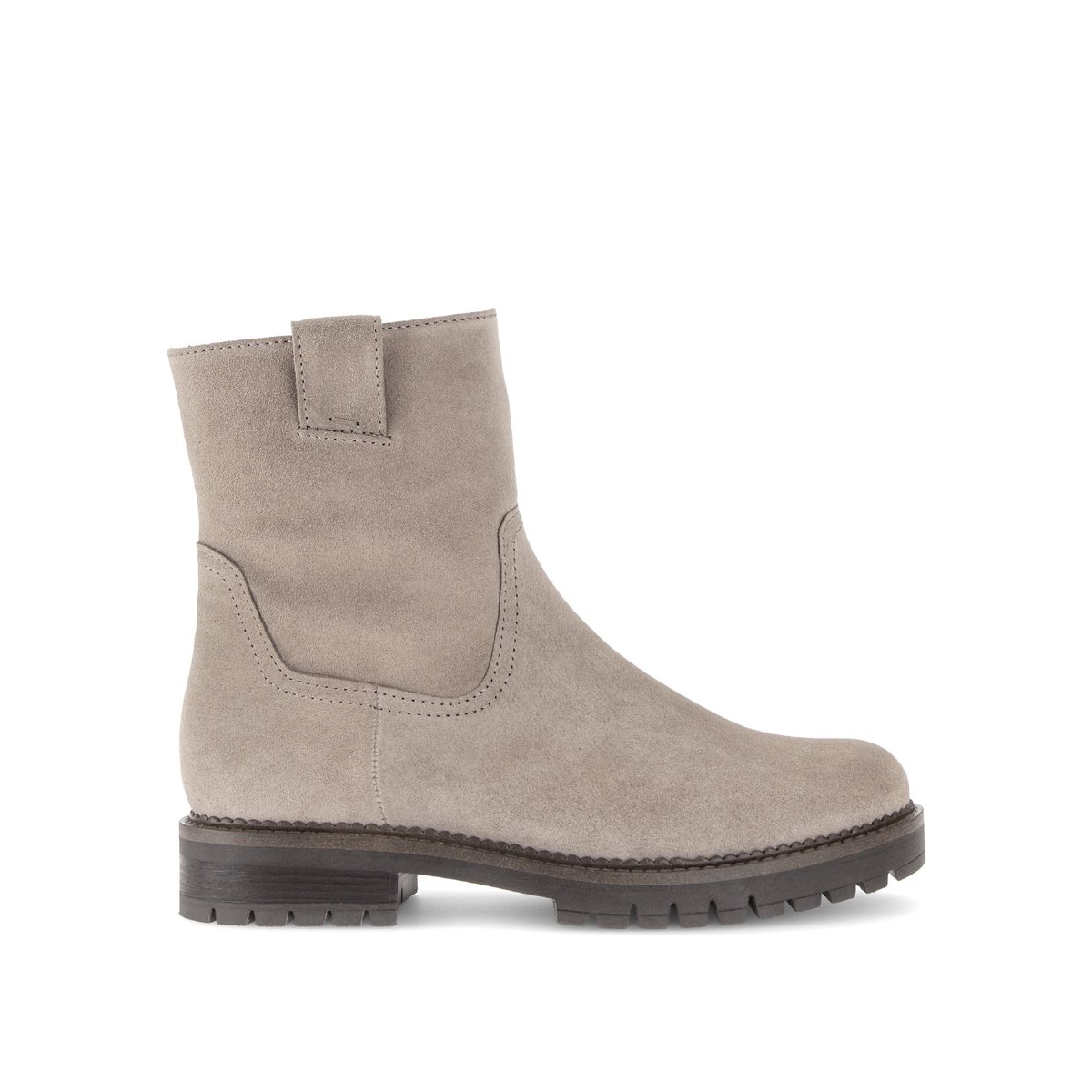 Bottines en cuir velours à talon décroché beige, GABOR