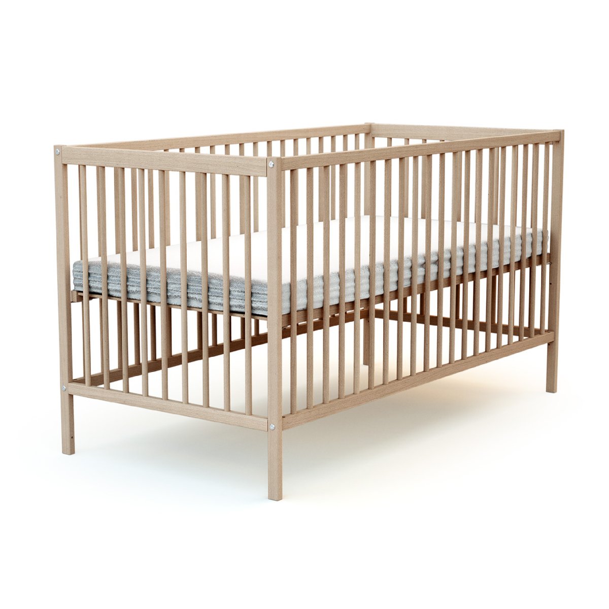 Lit bébé en bois ONE hêtre brut, AT4