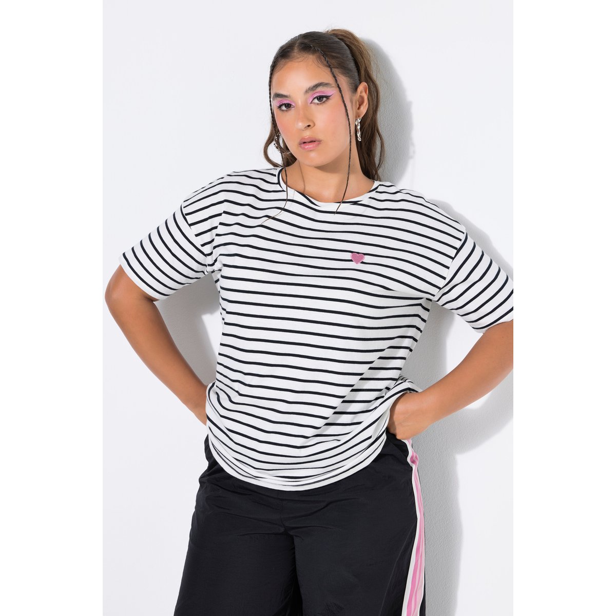 T-shirt à rayures, coupe oversize blanc cassé, STUDIO UNTOLD