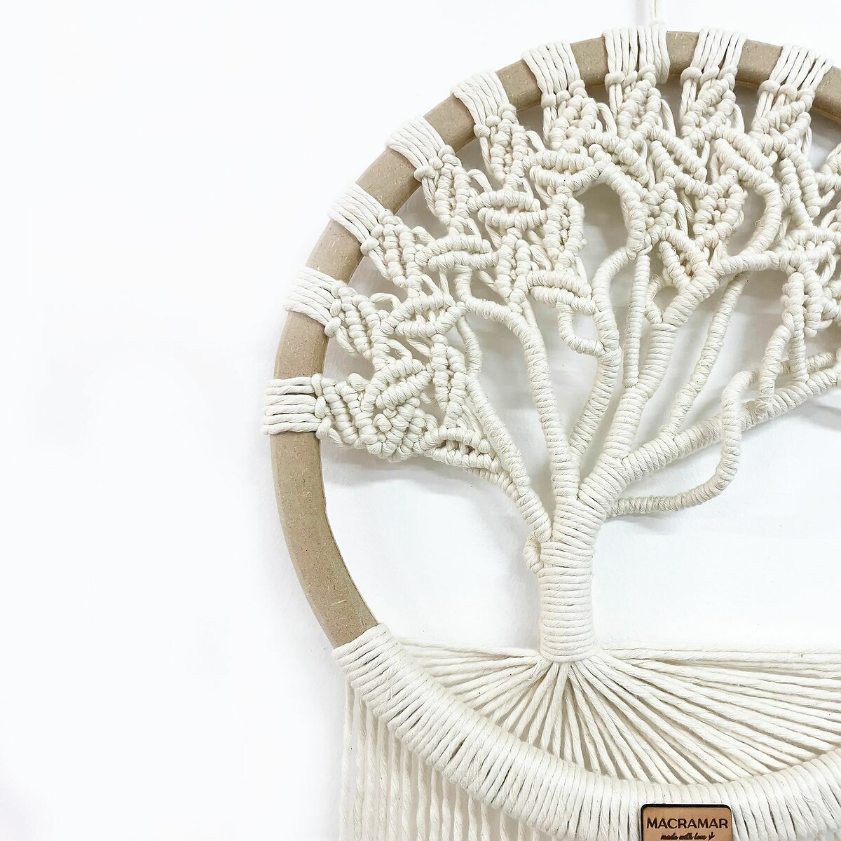 Decoração de parede em macramé Árvore da Vida, MACRAMAR cru, MACRAMAR