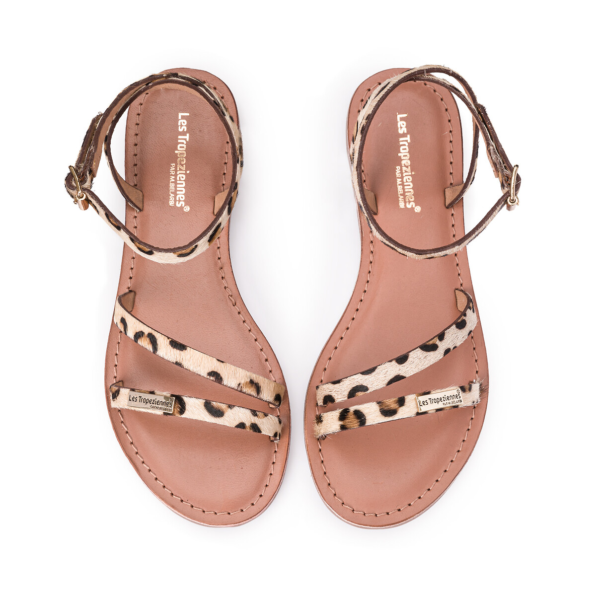 Sandalen in leer Hanak luipaardprint, LES TROPEZIENNES PAR M.BELARBI