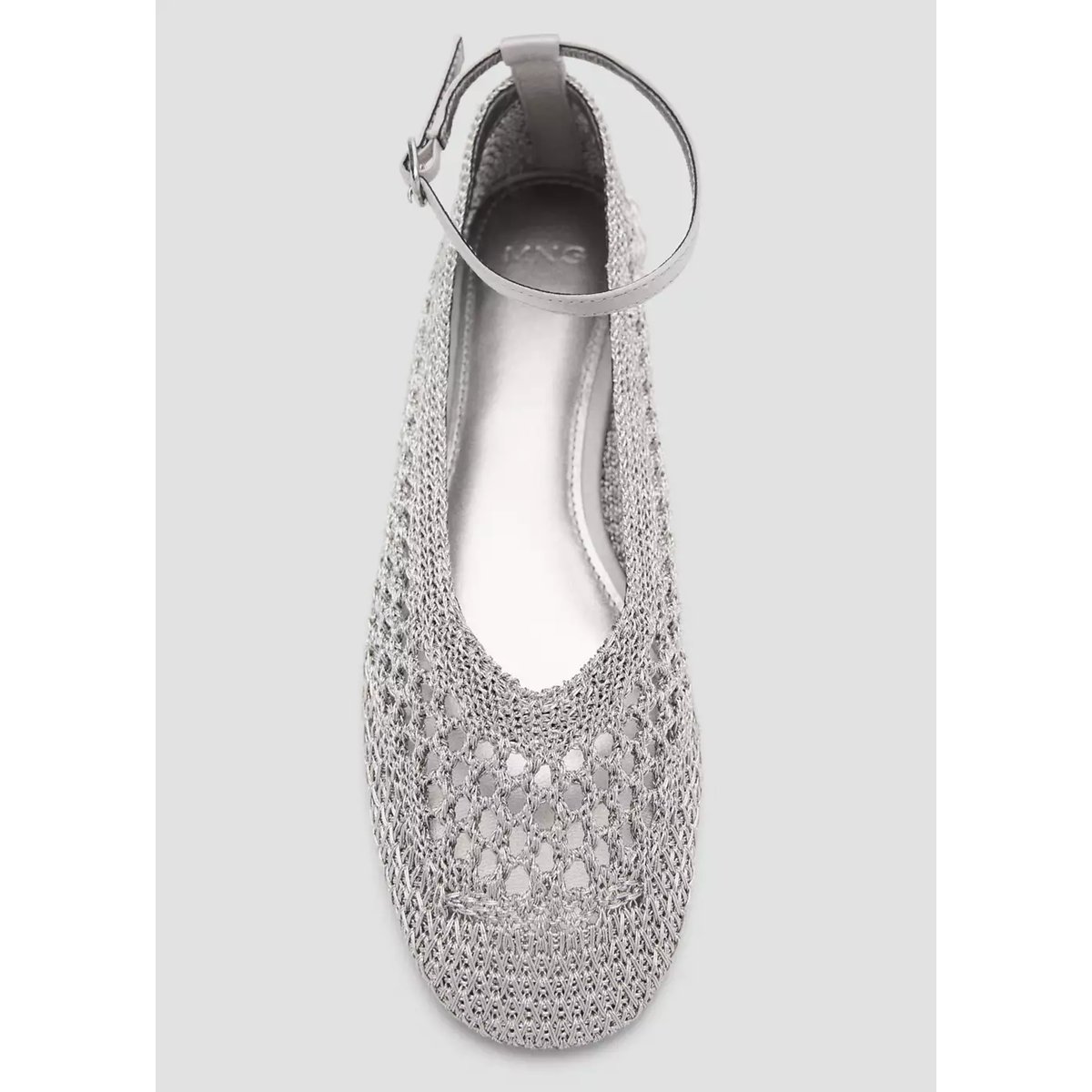 Ballerines en crochet avec bride argent, MANGO