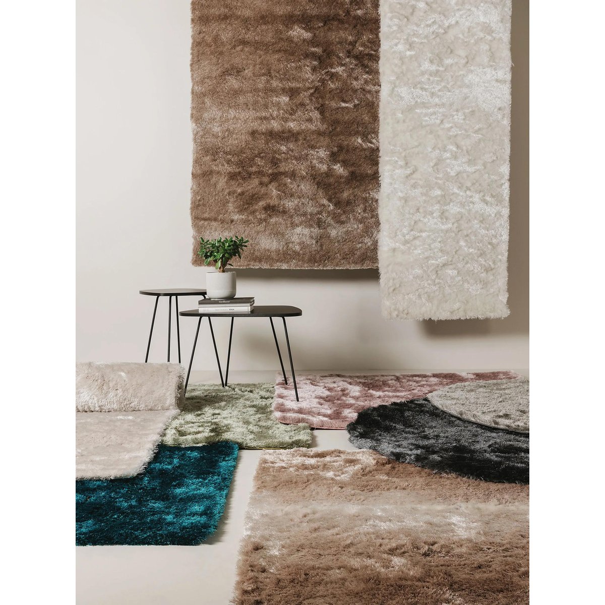 Tapis à poils longs WHISPER bleu, BENUTA 
