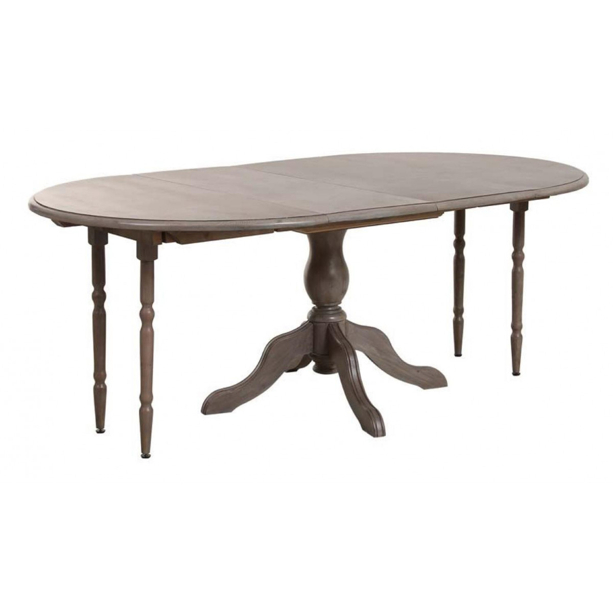 Table ronde extensible - NATURAL marron, INTERIOR'S