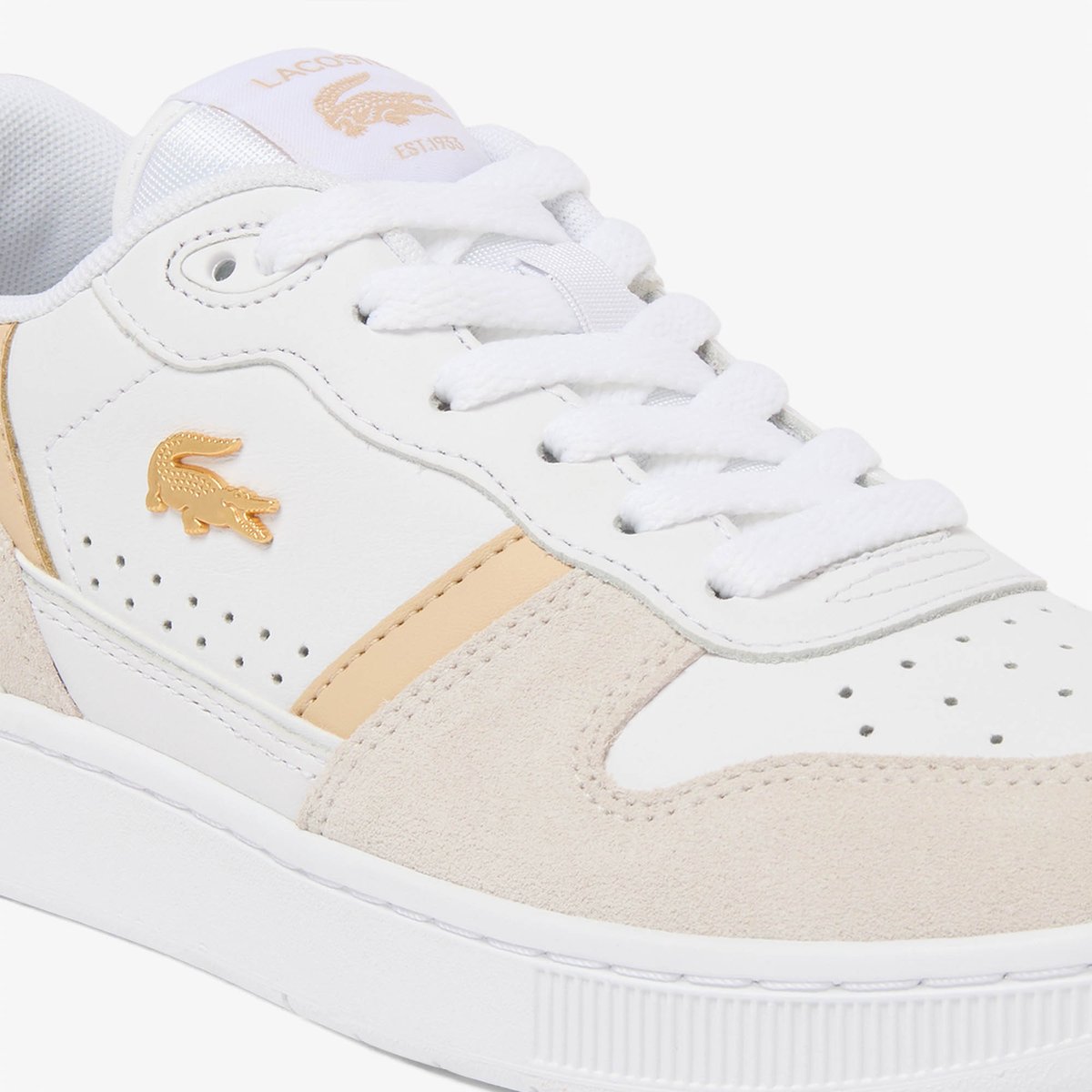 Sneakers T-Clip Set femme en cuir blanc-83j, LACOSTE